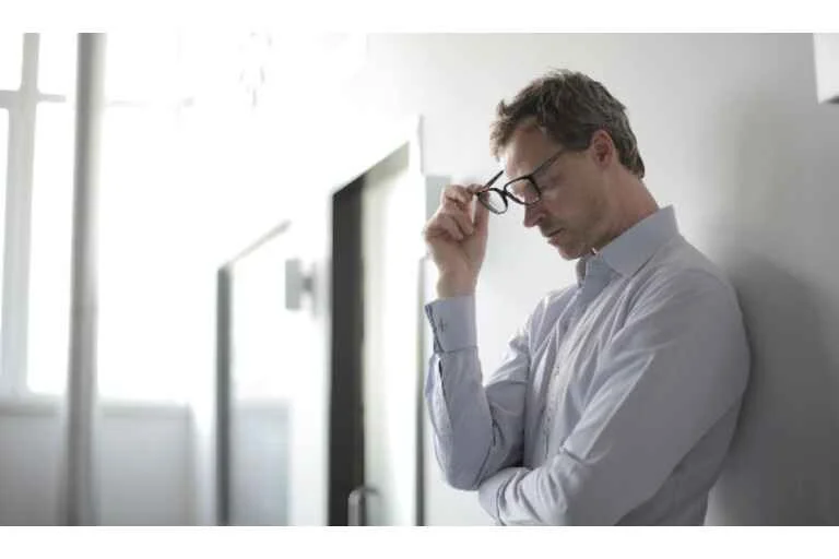 Man stressed at work