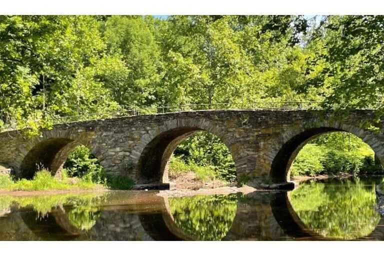 Arch bridge over a river