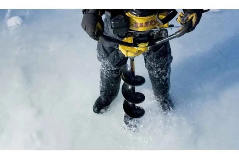 Auger drilling into ice