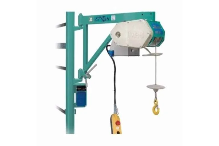 Blue scaffold hoist