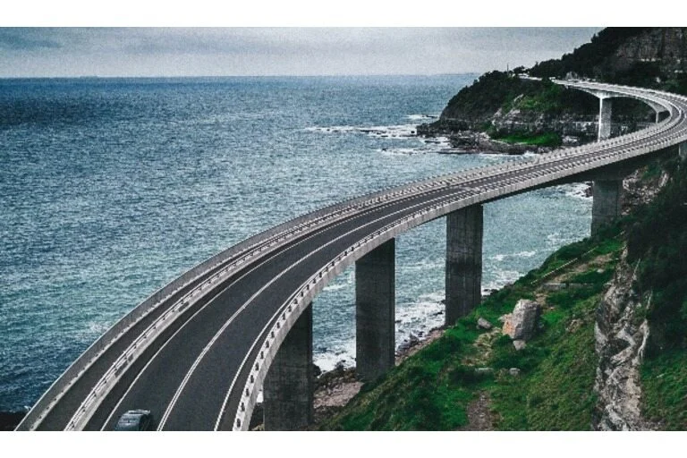 Bridge running over the sea in Australia