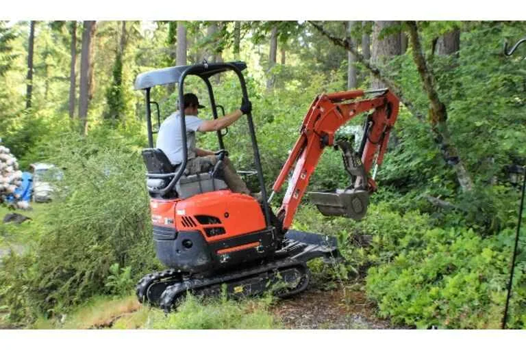 Digger in a forest