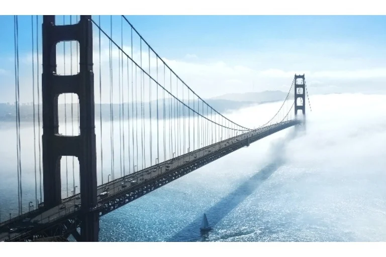 Golden Gate Bridge San Francisco in the clouds