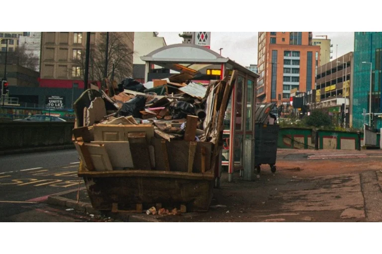 Recycling skip on the street