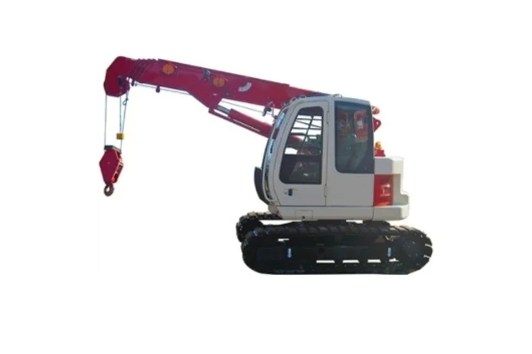 Red mini crawler crane
