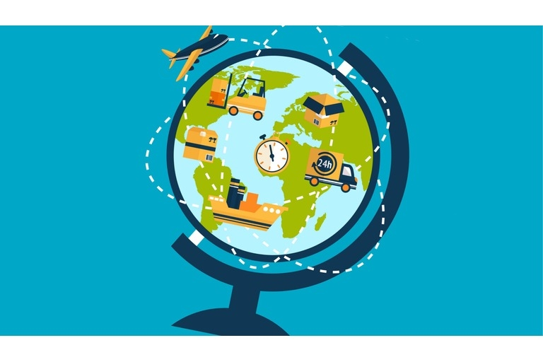 Globe showing supply chain