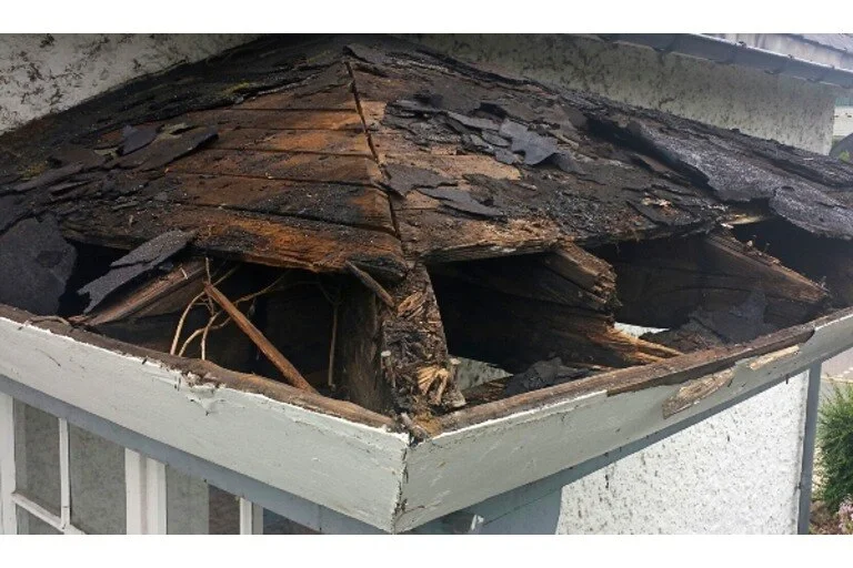 Wooden roof decay